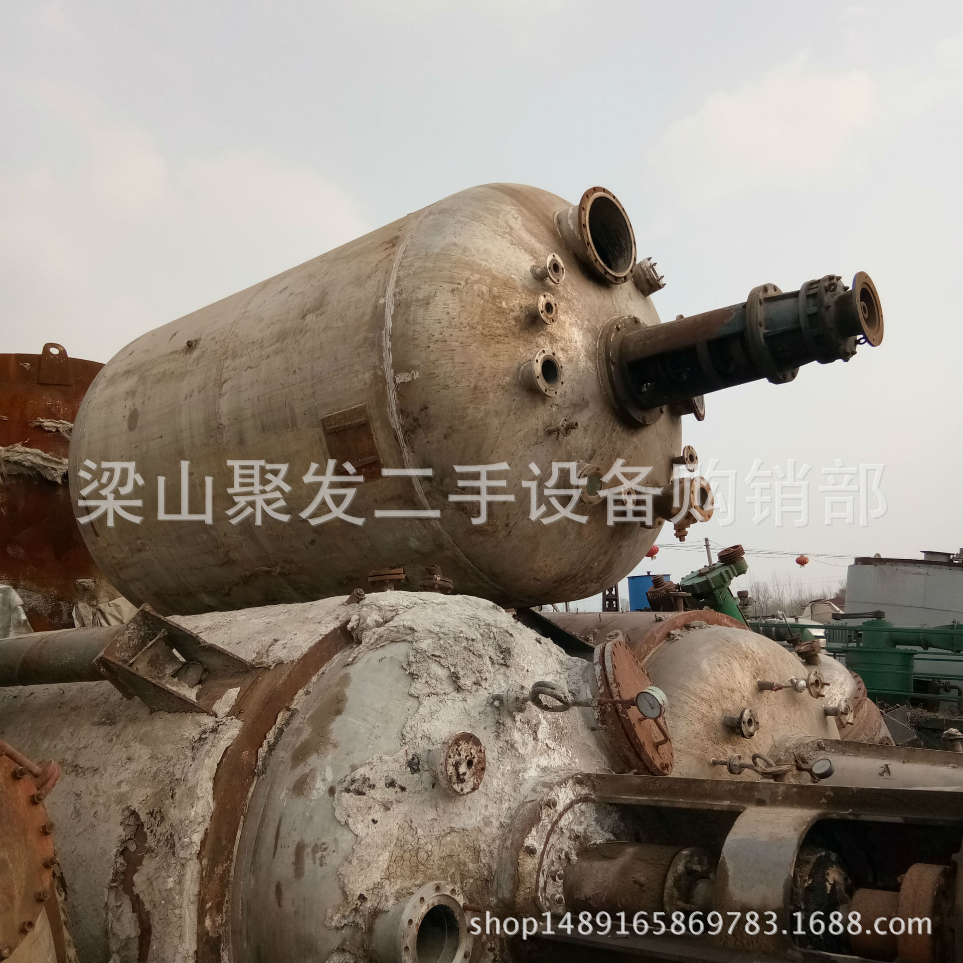 淄博太極二手反應釜不銹鋼反應釜二手搪瓷2噸攪拌釜