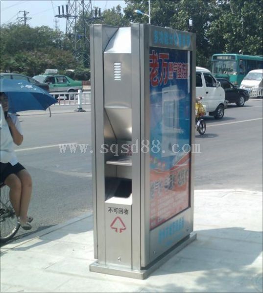 鍍鋅鋼板材質垃圾箱廣告燈箱 滾動燈箱訂制專家時達廣告垃圾箱燈箱訂制
