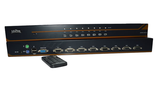 自動(dòng)偵測切換器 8進(jìn)1出機(jī)架式8口USB+PS/2混接KVM切換器
