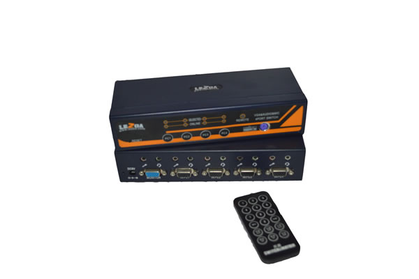 卓普4進(jìn)1出4口VGA音視頻自動切換器LEZOA SVR104A