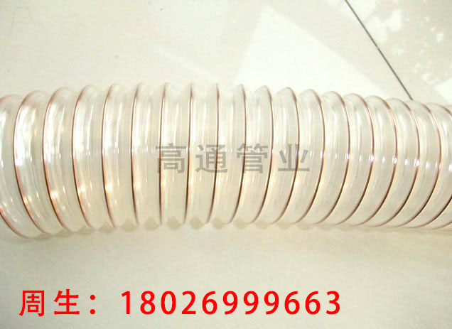 PU波紋管 鍍銅鋼絲加強(qiáng)透明管 鋼絲增強(qiáng)TPU波紋軟管