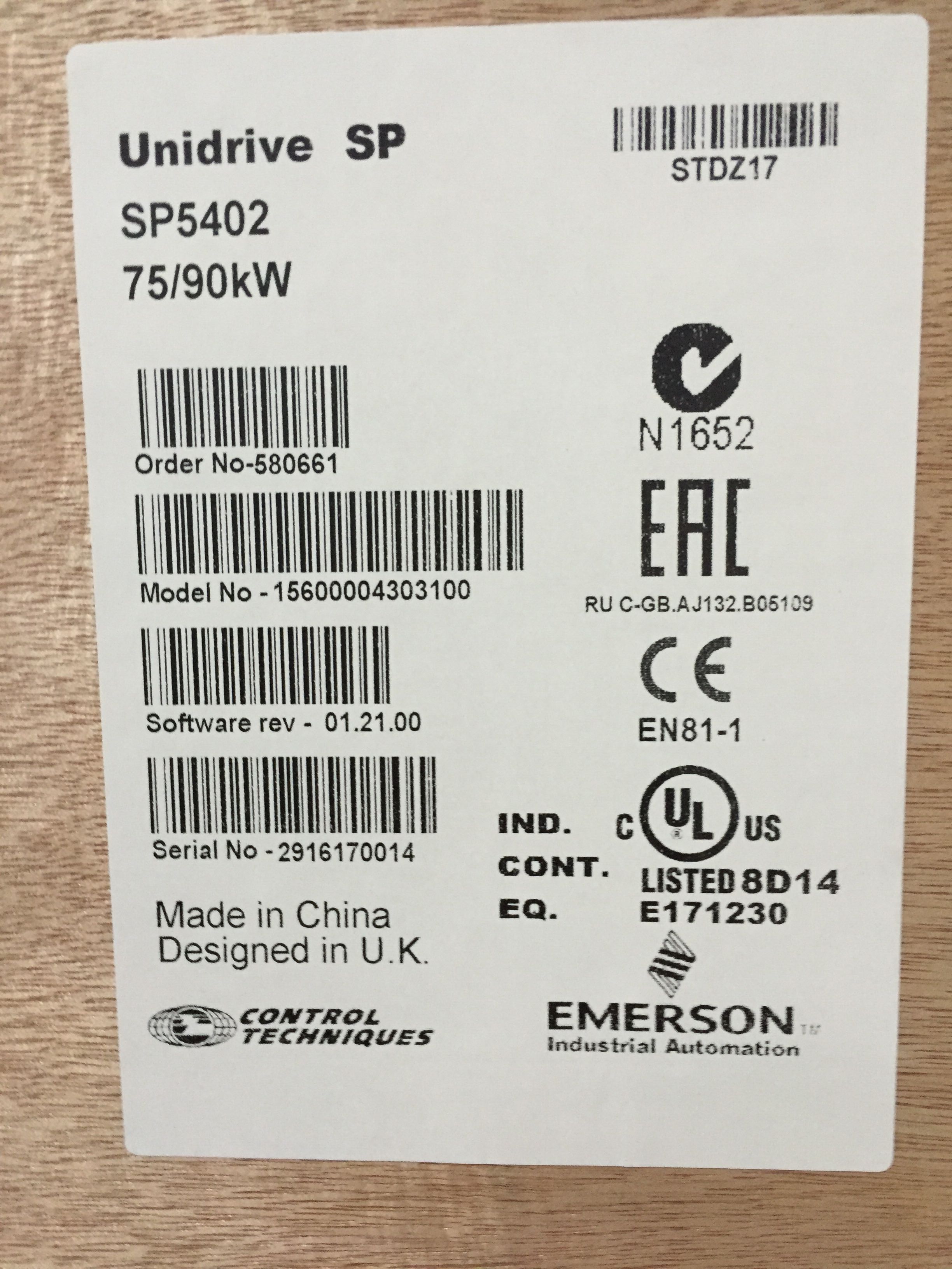 SP5402艾默生變頻器