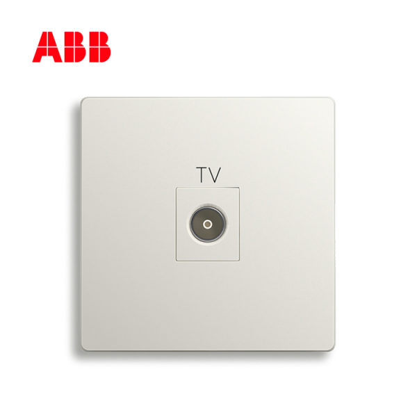長(zhǎng)沙南湖機(jī)電市場(chǎng)ABB開關(guān)面板代理 雅典白一位帶分支電視插座