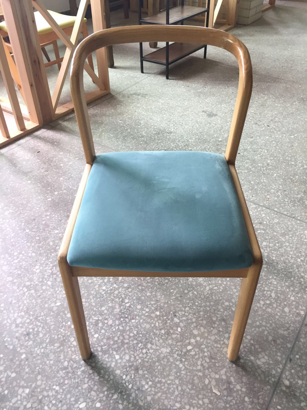 北歐美式現(xiàn)代真皮布藝實木餐椅休閑椅子酒店家用咖啡餐廳成人