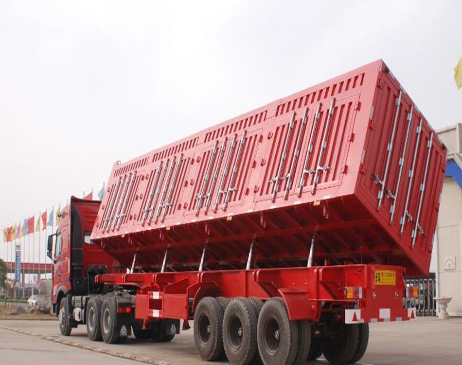 自卸式半掛車：適用于煤炭、礦石、建筑物料等散裝零散貨物的運輸。