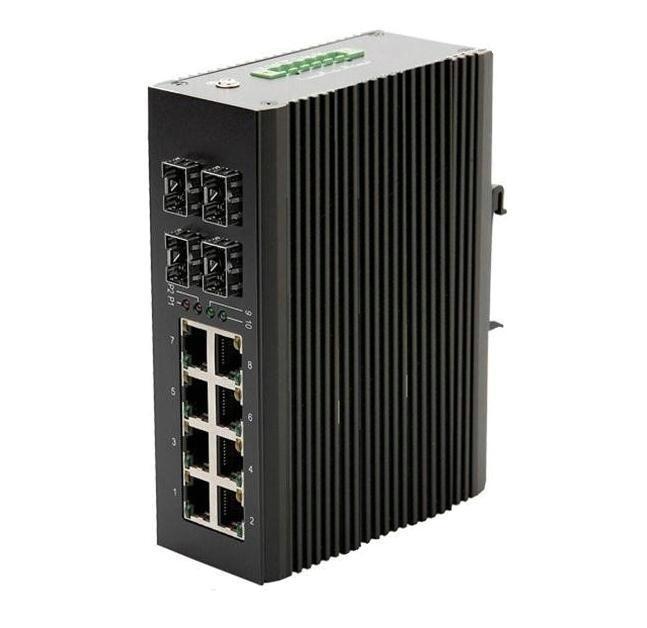 供應(yīng)漢源高科匯聚工業(yè)交換機(jī)千兆4光8電級聯(lián)型寬溫工業(yè)級以太網(wǎng)交換機(jī)DIN導(dǎo)軌式安