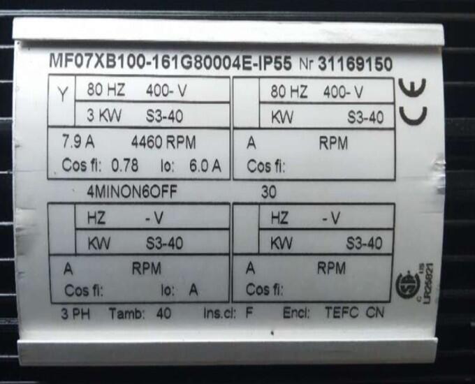 科尼起升電機(jī)MF11X-106N166P85008E-IP55型號