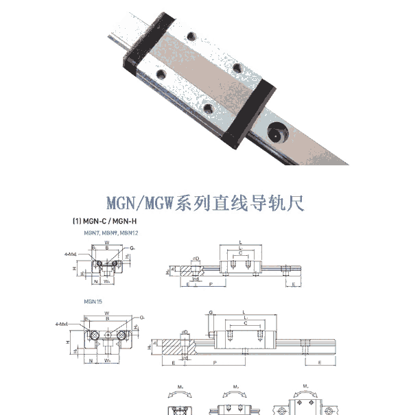 國產(chǎn)高精密微型小型直線導軌道滑塊MGN/MGW7/9/12/15/7/9/12/H/C