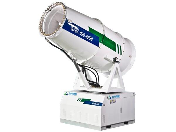 九九環(huán)保霧炮機噴霧量大，噴霧均勻，有效降塵覆蓋面積大