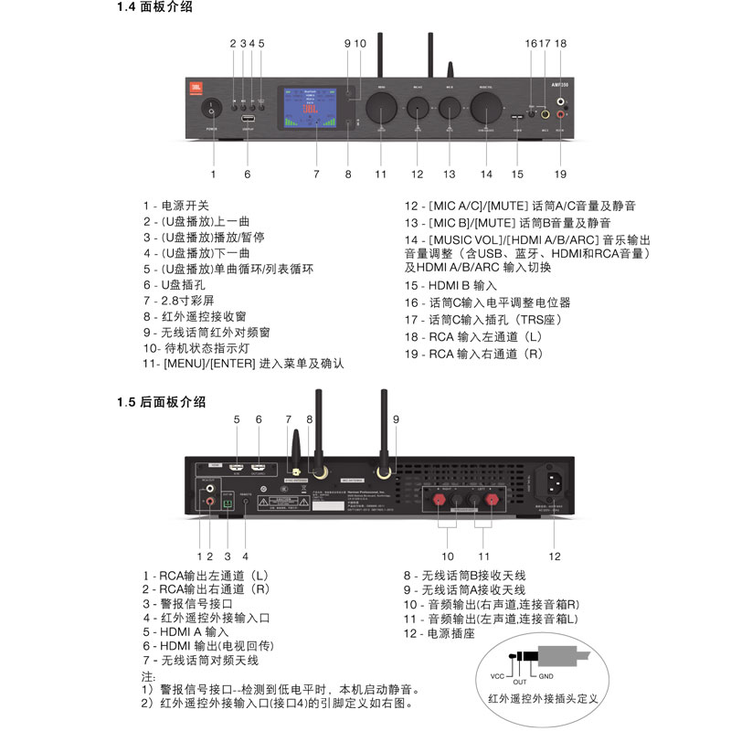 JBL AMP350數(shù)字功放 KTV智能一體機 三合一智能集成功率放大器