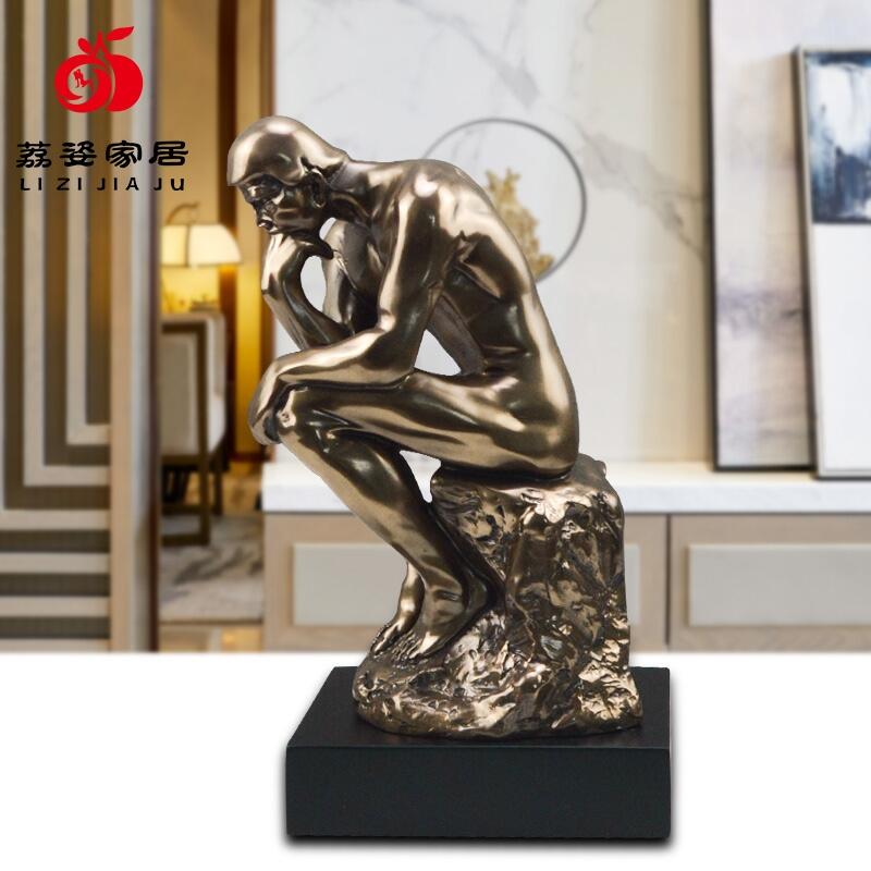 樹(shù)脂工藝品廠(chǎng)家供應(yīng)辦公室室內(nèi)裝飾品思想者擺件