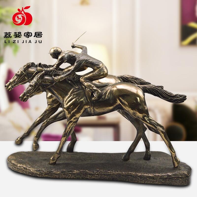 東莞-廠家直供辦公室鑄銅人物 動(dòng)物賽馬擺件支持來(lái)樣定制