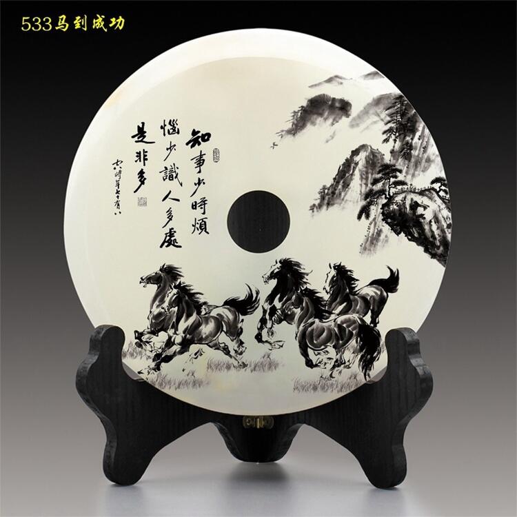 煥環(huán)祥工藝 退休紀(jì)念獎(jiǎng)牌定制 玉石平安扣擺件定做