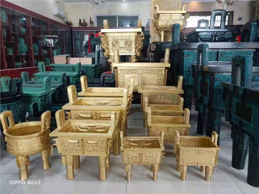 煥環(huán)祥工藝 銅敲鐘定制 黃銅鼎擺件