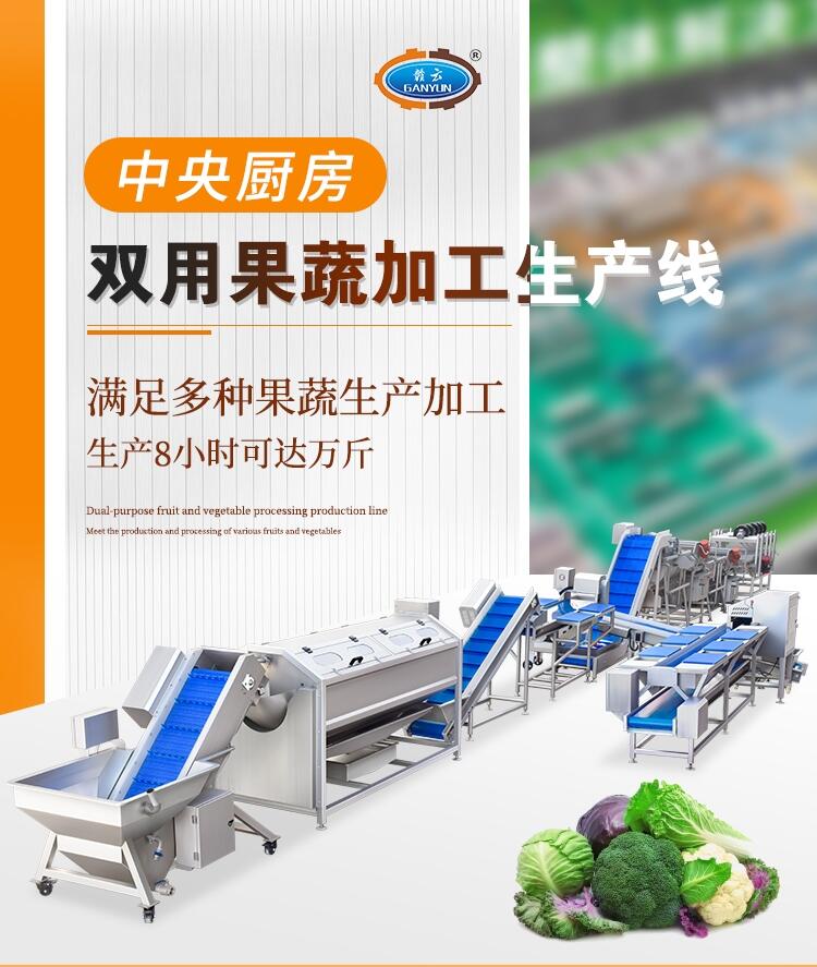 新疆阿克蘇地區(qū)農(nóng)副產(chǎn)品深加工設(shè)備預(yù)制菜生產(chǎn)線配送中心凈菜清洗線