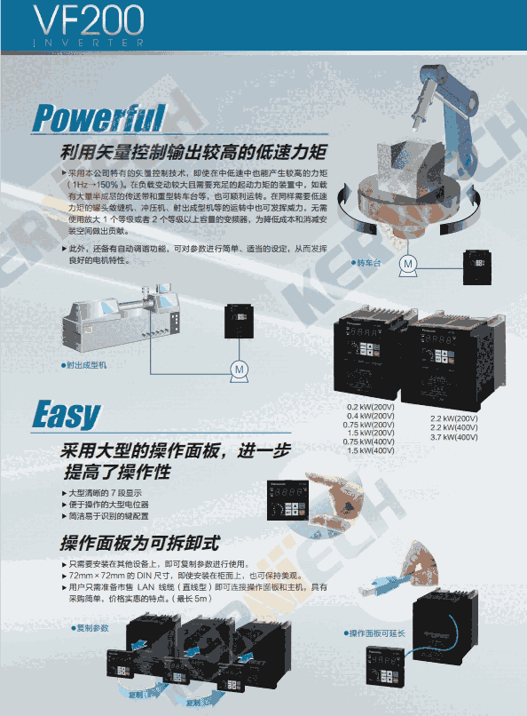 供應松下變頻器AVF200-0154 松下VF200系列小型高性能三相4.0A