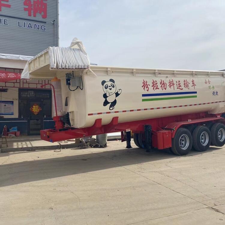 揭陽(yáng)8.5米罐式后翻自卸半掛車(chē)生產(chǎn)廠家
