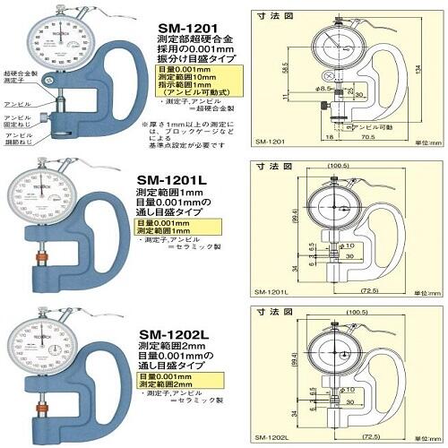 日本得樂TECLOCK厚度表測厚儀SM-1201L