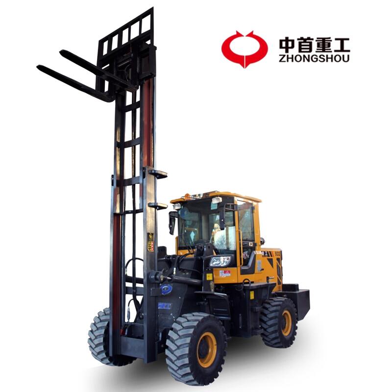 標配越野叉車3級門架4噸叉車設(shè)計高底盤甘肅建筑工地