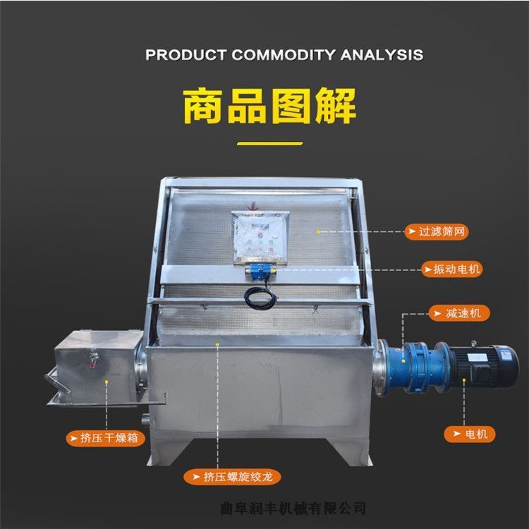 武強(qiáng)縣固液脫水機(jī) 糞污擠干機(jī) 潤豐污糞擠水機(jī)