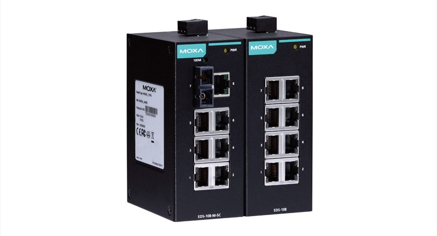 摩莎MOXA 交換機EDS-108-M-ST 1光口7電口多模光纖口
