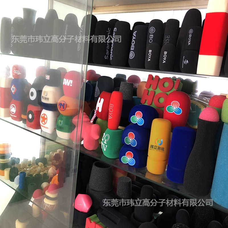植絨LOGO話筒套 植絨麥克風海綿罩 臺標話筒海綿套 話筒防風海綿