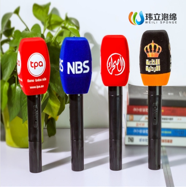 廠家定做 電視臺(tái)LOGO臺(tái)標(biāo)新聞采訪話筒套 NBS麥克風(fēng)話筒海綿套