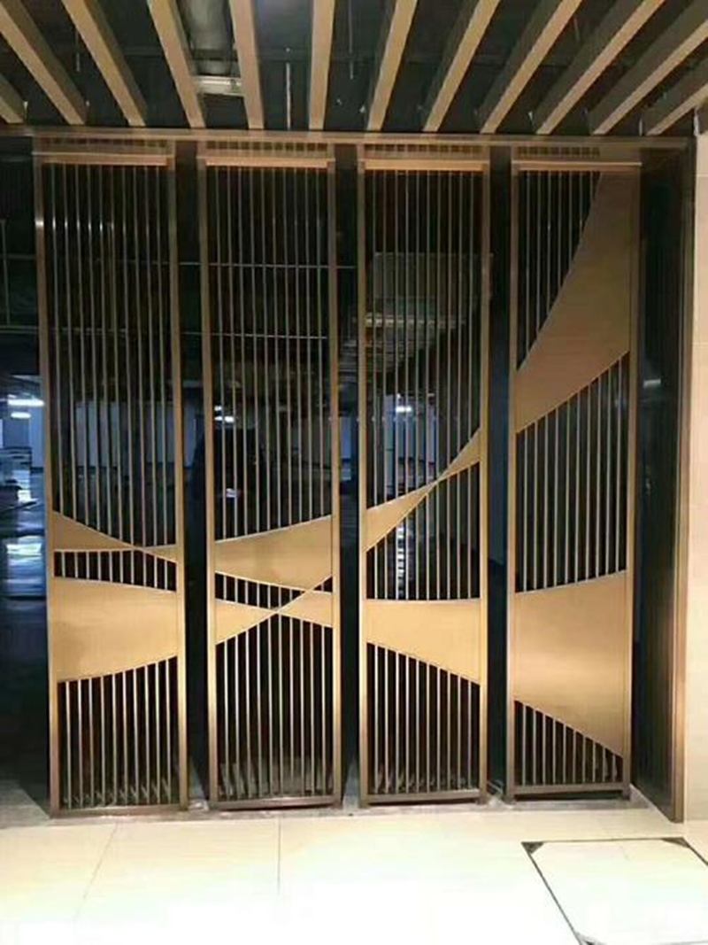 佛山市不銹鋼隔斷金屬屏風(fēng)玄關(guān)輕奢定制免費設(shè)計客廳專用