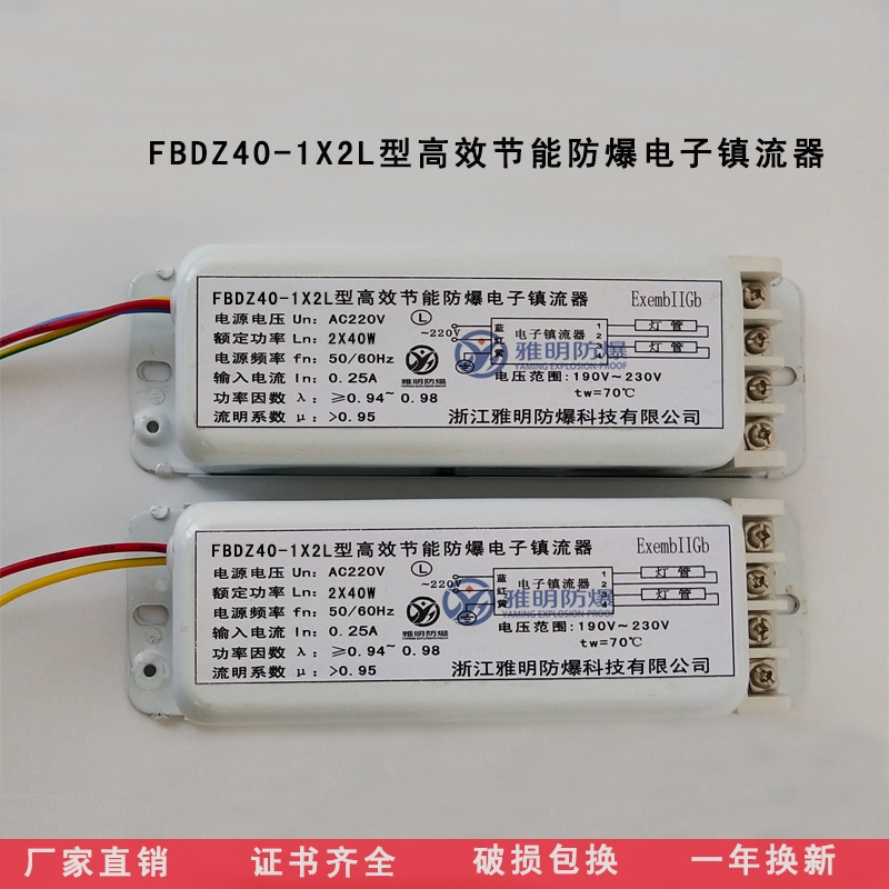 雅明供應FBDZ40-1x2L高效節(jié)能熒光燈防爆電子鎮(zhèn)流器