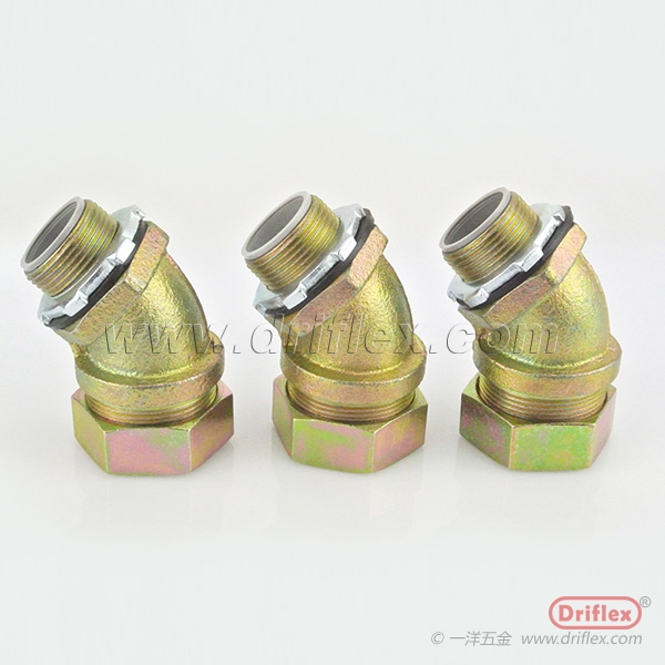 鐵鍍鋅45度彎頭外螺紋金屬軟管連接器M20*1.5-M63*1.5