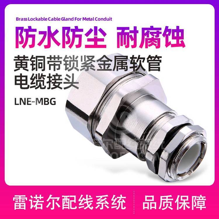 雷諾爾LNE-MBG帶鎖緊金屬軟管接頭，包塑管電纜葛蘭頭