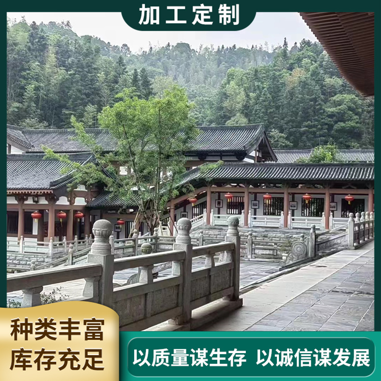 寺廟漢白玉石欄桿園林橋梁護(hù)城河石護(hù)欄公園石雕欄板