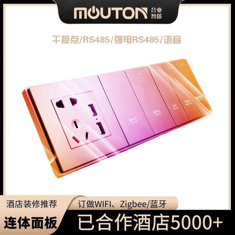 mouton直營(yíng)工廠V6-6B涂鴉酒店智能WIFI連體電源多功能開關(guān)多聯(lián)體面板86盒正品