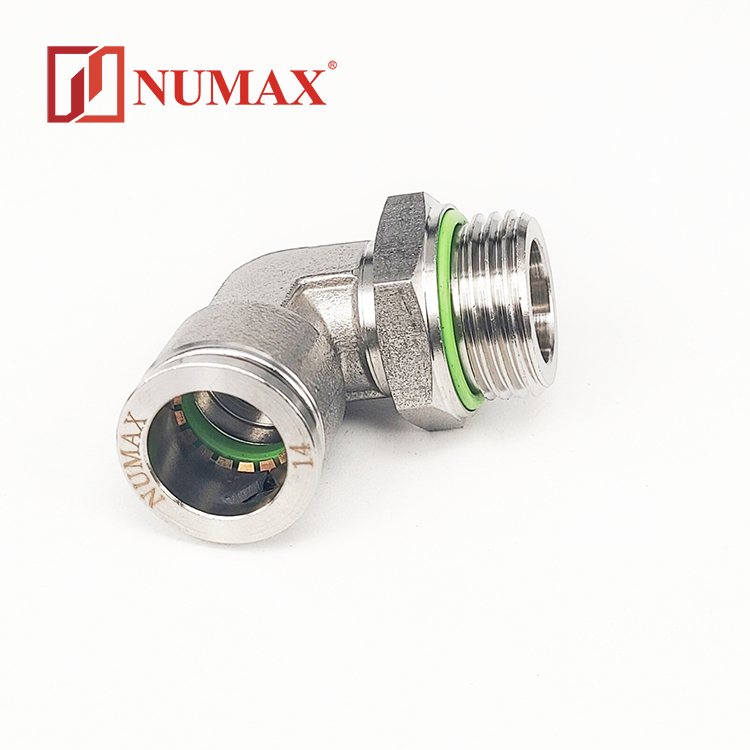 NUMAX不銹鋼插入式接頭SUS316快插90°彎頭STL08-02