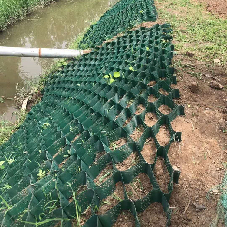 高速公路邊坡綠化植草固土聚乙烯HDPE蜂巢護坡土工格室