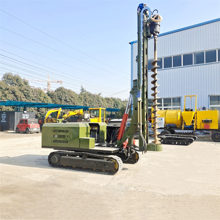 光伏綠電打樁機履帶式發(fā)電板鉆孔機戈壁灘液壓螺旋鉆機