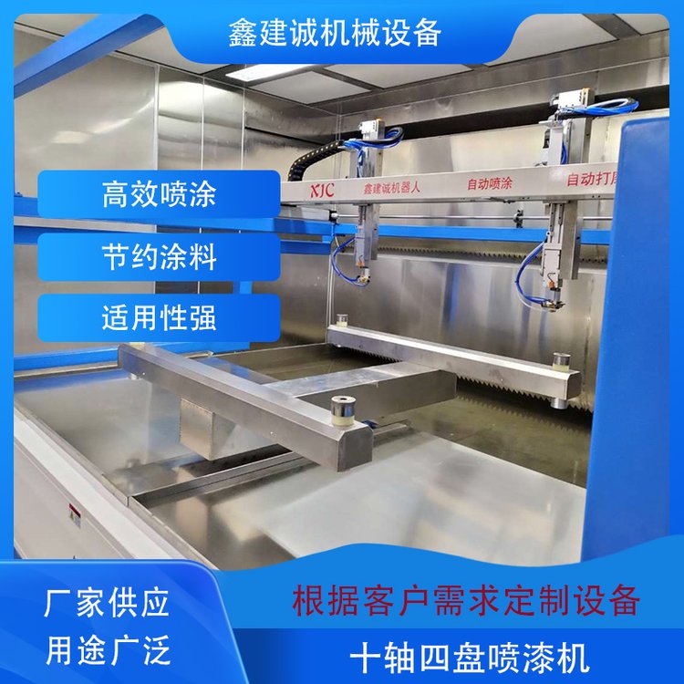 鑫建誠十軸四盤噴漆設備仿機械手運行軌跡適用復雜產(chǎn)品表面噴涂