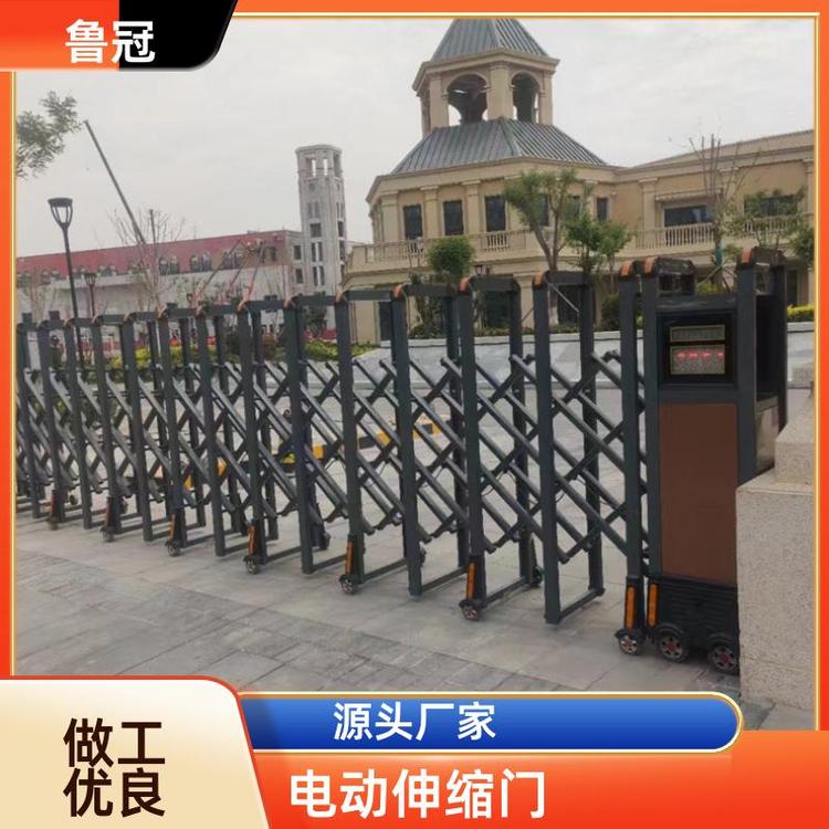 魯冠工地?zé)o軌道段滑門電動(dòng)伸縮門鋅鋁合金材質(zhì)經(jīng)久耐用