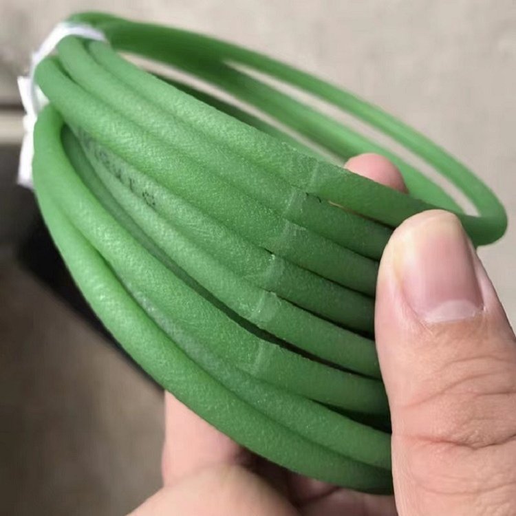 粗面聚氨酯傳送帶鋼化爐洗碗機(jī)環(huán)形無縫圓皮帶綠色pu圓帶