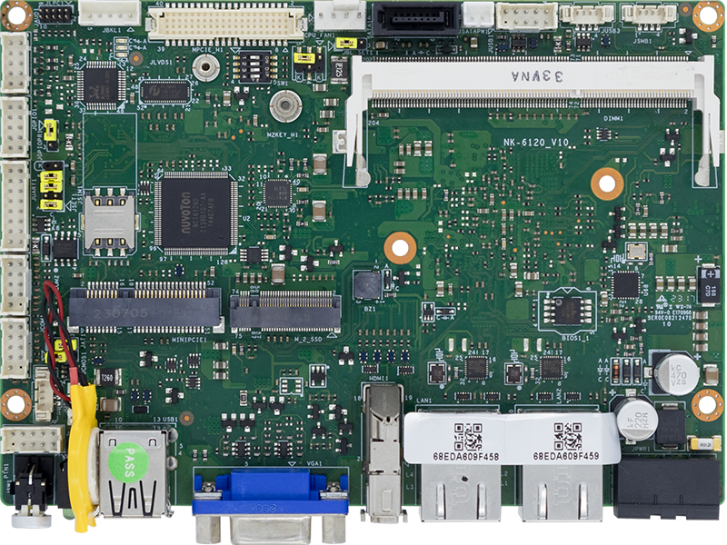 諾達(dá)佳嵌入式主板NK-6120配置IntelJ1900處理器2千兆網(wǎng)6串口6USB